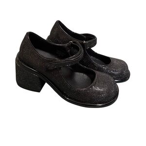 Dolls Kill Sugar Thrillz Desire Me Rhinestone Mary Janes Size 9 Chunky